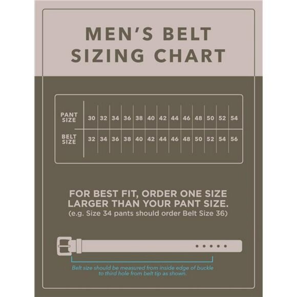 Mens Leather Belt Classic Buckle Genuine Brown Belt for Jeans Work Dress Wear - Picture 4 of 5